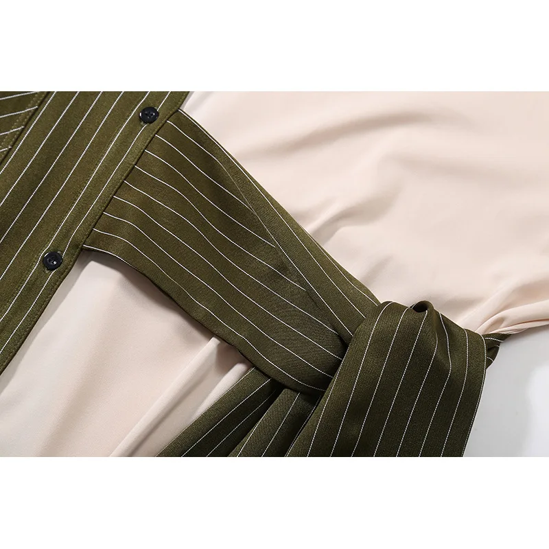 SuperAen 2021 Summer New Irregularly Patchwork Striped Turn Down Collar Shirt Mid-Calf Dresses for Women
SuperAen 2021 Summer New Irregularly Patchwork Striped Turn Down Collar Shirt Mid-Calf Dresses for Women