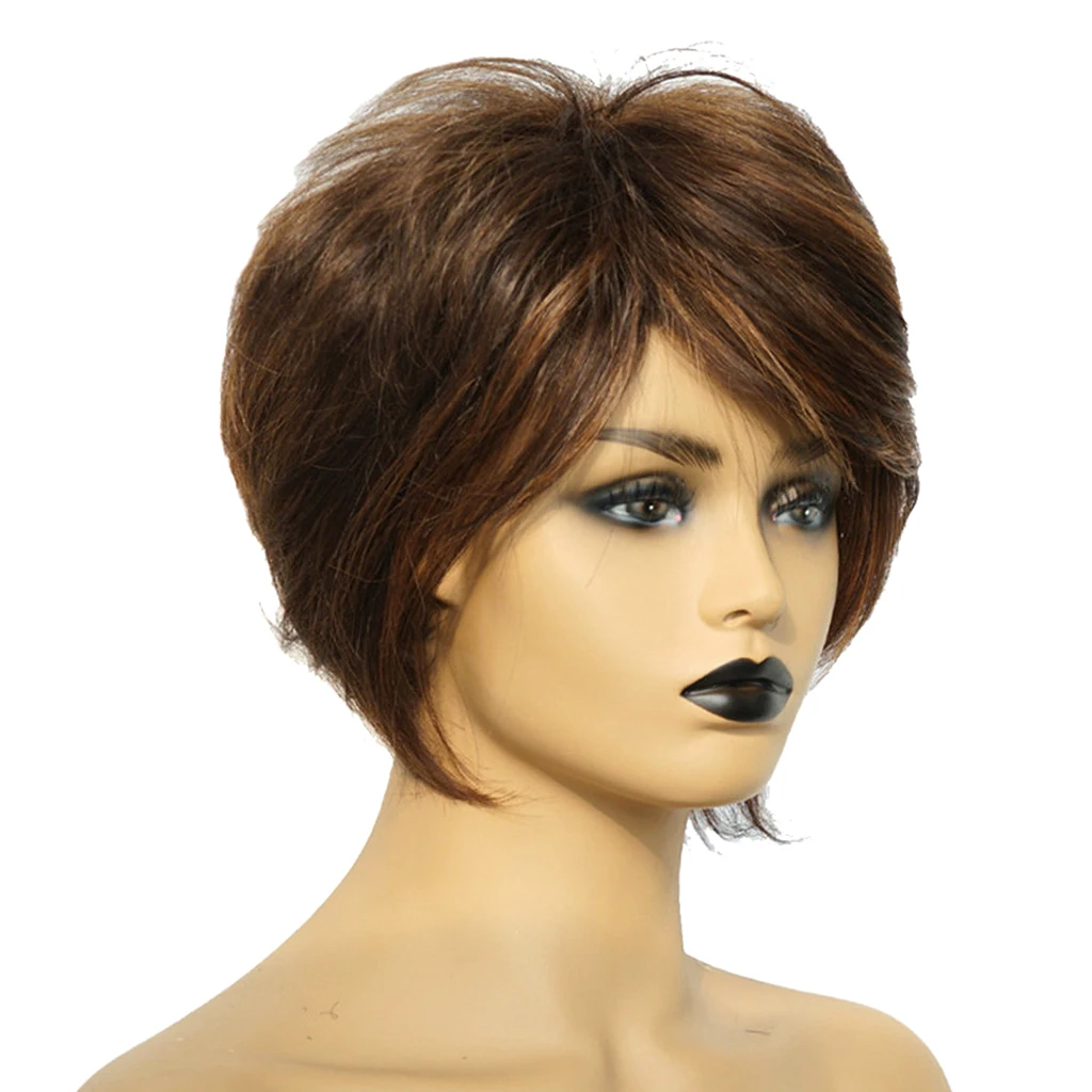 10'' Natural Short Straight Wig Layered Human Hair Full Wigs Women
10'' Natural Short Straight Wig Layered Human Hair Full Wigs Women