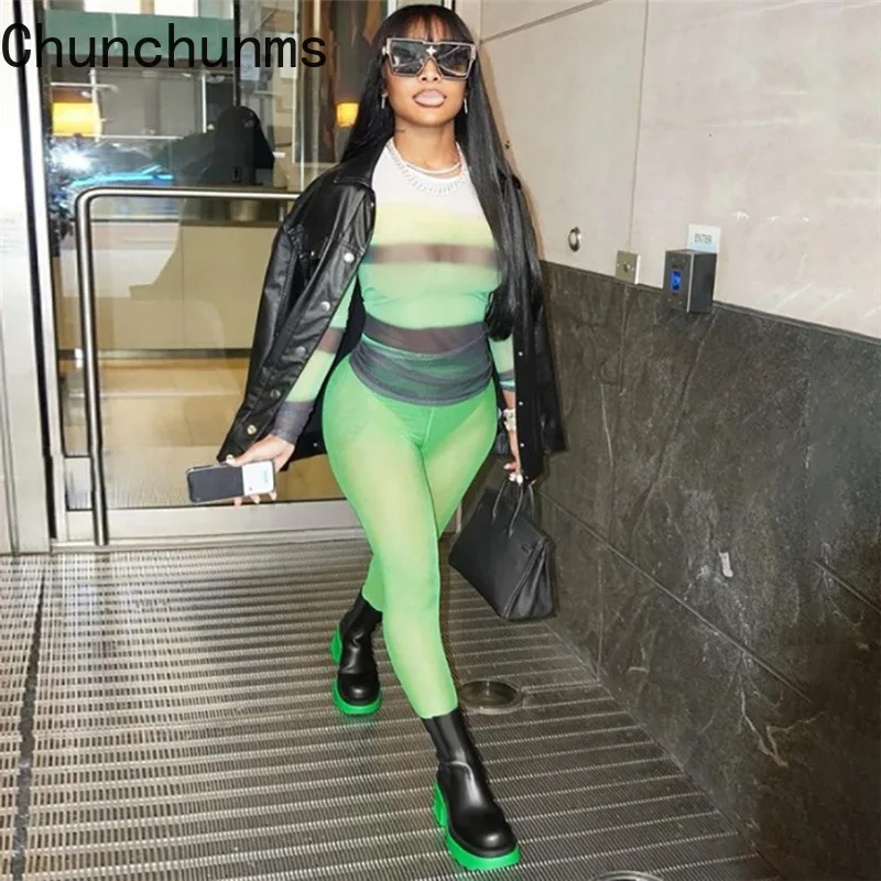 Sexy Through See Contrast Color 2 Piece Set For Women Mesh Sheer Casual Long Sleeve T-shirt Pants Matching Suit 2021 Fall
Sexy Through See Contrast Color 2 Piece Set For Women Mesh Sheer Casual Long Sleeve T-shirt Pants Matching Suit 2021 Fall