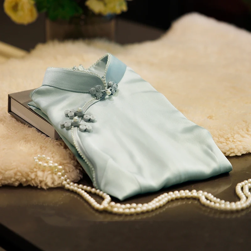 Her jersey qipao in summer in 2021, the new Chinese style modified dress to restore ancient ways young Chinese girl
Her jersey qipao in summer in 2021, the new Chinese style modified dress to restore ancient ways young Chinese girl