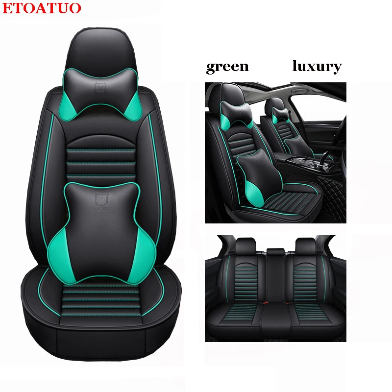 Универсальные кожаные чехлы для автомобильных сидений ETOATUO Volkswagen vw Skoda Toyota Subaru BMW