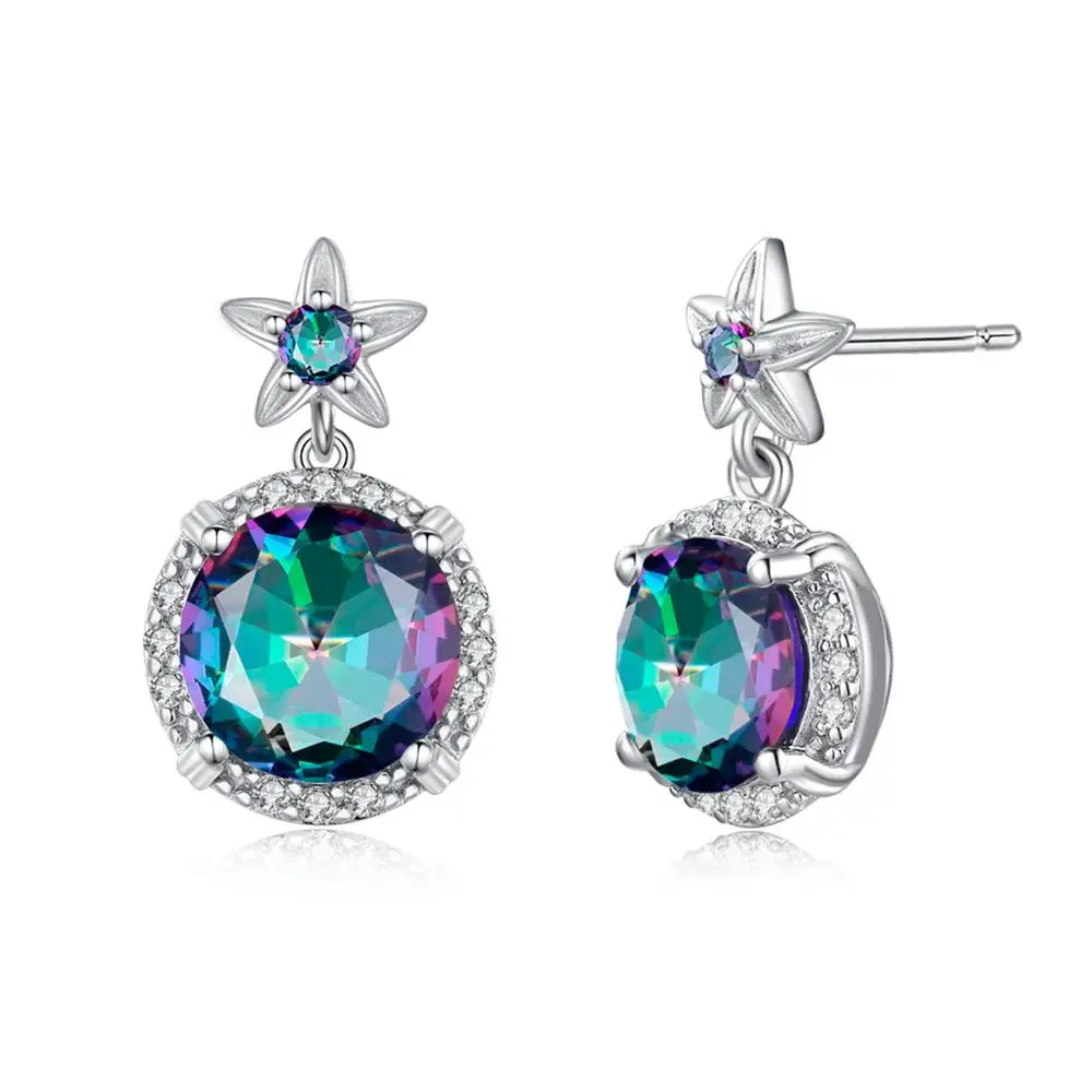 Stud Earrings For Women Mystic Rainbow Topaz Sterling Silver Earrings Pentagram Round Gemstone Fashion Style Fine Jewelry Gifts
Stud Earrings For Women Mystic Rainbow Topaz Sterling Silver Earrings Pentagram Round Gemstone Fashion Style Fine Jewelry Gifts