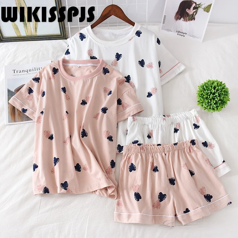 2022 Summer New Short Sleeve Shorts Thin Cartoon Two Piece Suit Women Pajamas Pajamas for Teen Girls Bedroom Set Sleep Tops
2022 Summer New Short Sleeve Shorts Thin Cartoon Two Piece Suit Women Pajamas Pajamas for Teen Girls Bedroom Set Sleep Tops