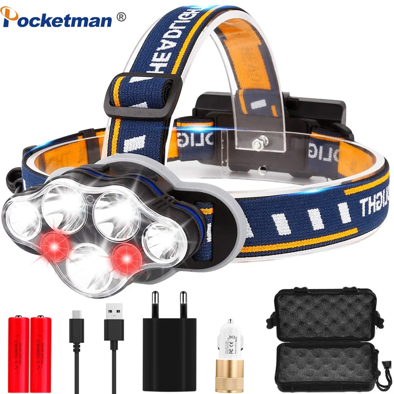 Ultra Bright 7 LED Headlamp Waterproof Headlight USB Rechargeable Head Torch White/Red Light LED Head Front Light
Ultra Bright 7 LED Headlamp Waterproof Headlight USB Rechargeable Head Torch White/Red Light LED Head Front Light