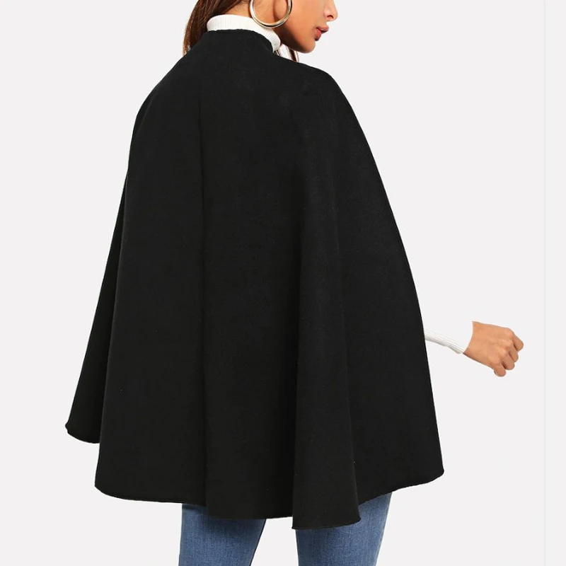 Camel Black Solid Single Button Cloak Sleeve Cape Coat Autumn Winter Elegant Workwear Women Coat And Outerwear
Camel Black Solid Single Button Cloak Sleeve Cape Coat Autumn Winter Elegant Workwear Women Coat And Outerwear