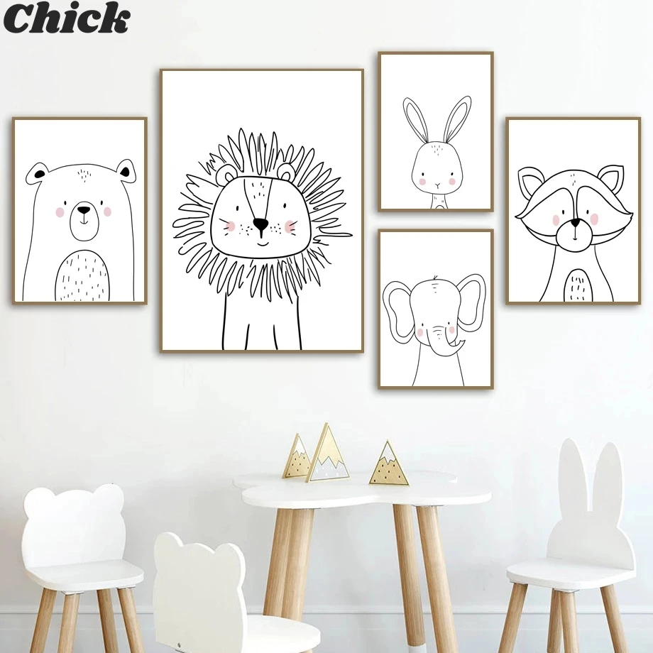 Lion Rabbit Bear Elephant Raccoon Wall Art Canvas Painting Nordic Posters And Prints Nursery Wall Pictures Baby Kids Room Decor
Lion Rabbit Bear Elephant Raccoon Wall Art Canvas Painting Nordic Posters And Prints Nursery Wall Pictures Baby Kids Room Decor