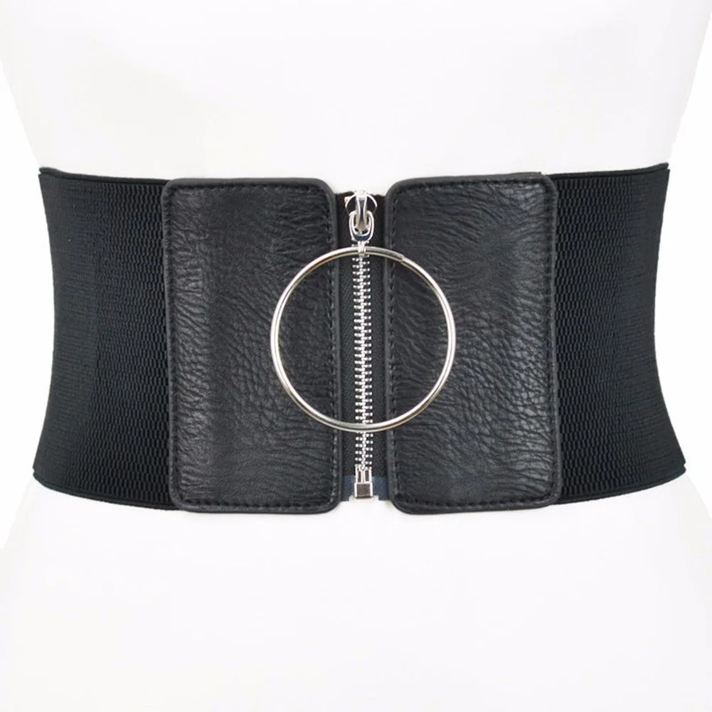 Korean Version Of The Ring Wild Black Zipper Ladies Super Wide Elastic Belt
Korean Version Of The Ring Wild Black Zipper Ladies Super Wide Elastic Belt
