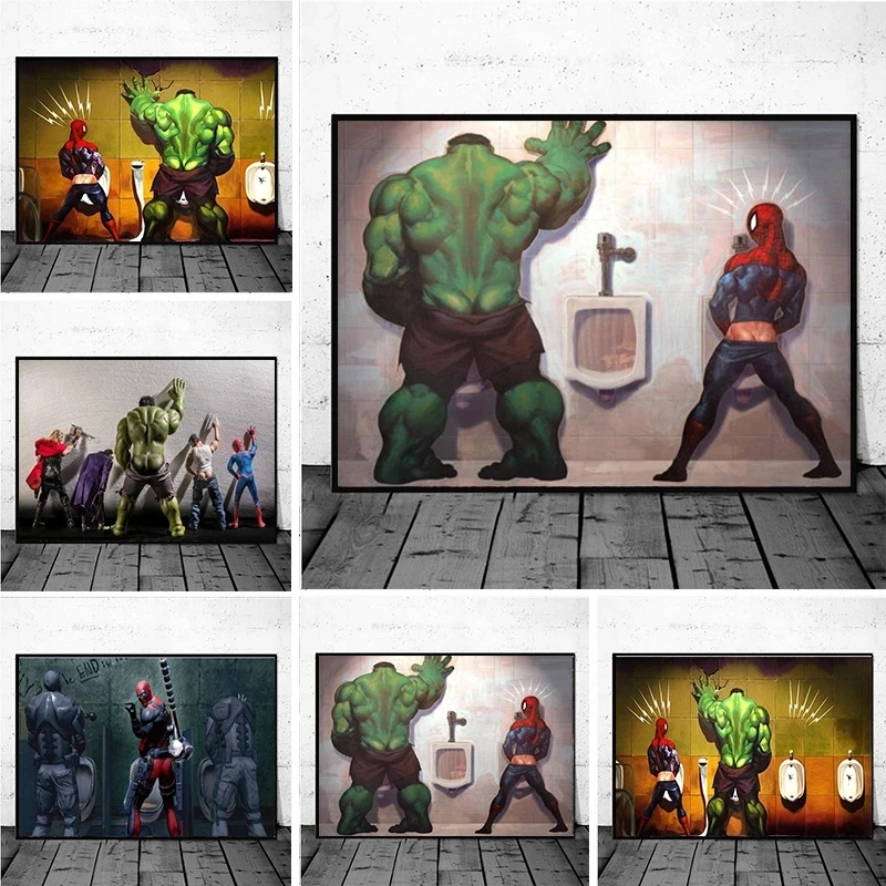 Funny Cartoon Superheroes In The Toilets Canvas Wall Art Painting Avengers Hero Anime Posters and Prints Picture Kids Room Decor
Funny Cartoon Superheroes In The Toilets Canvas Wall Art Painting Avengers Hero Anime Posters and Prints Picture Kids Room Decor