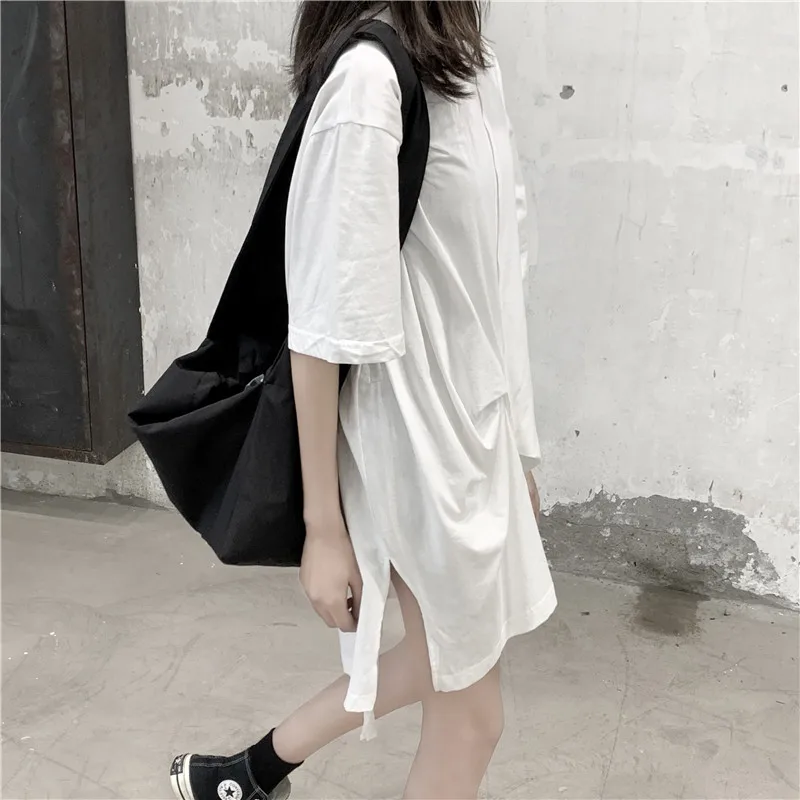 Women T-Shirts Cotton Tops&Tees Drawstring Asymmetric Mid-length Oversize Female Tshirt Dark Owen High Street Gothic Harajuku
Women T-Shirts Cotton Tops&Tees Drawstring Asymmetric Mid-length Oversize Female Tshirt Dark Owen High Street Gothic Harajuku