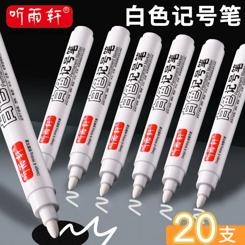 

10pcs Oily Waterproof White Marker Pen Graffiti Pens Permanent Gel Pencil Tire Painting Notebook Tyre Tread Environmental Pen