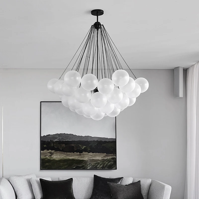 Modern Frosted Glass Ball Chandeliers Nordic Children's Room Hanging Lamps Dinning Living Room Gold Black LED Lighting Fixtures
Modern Frosted Glass Ball Chandeliers Nordic Children's Room Hanging Lamps Dinning Living Room Gold Black LED Lighting Fixtures