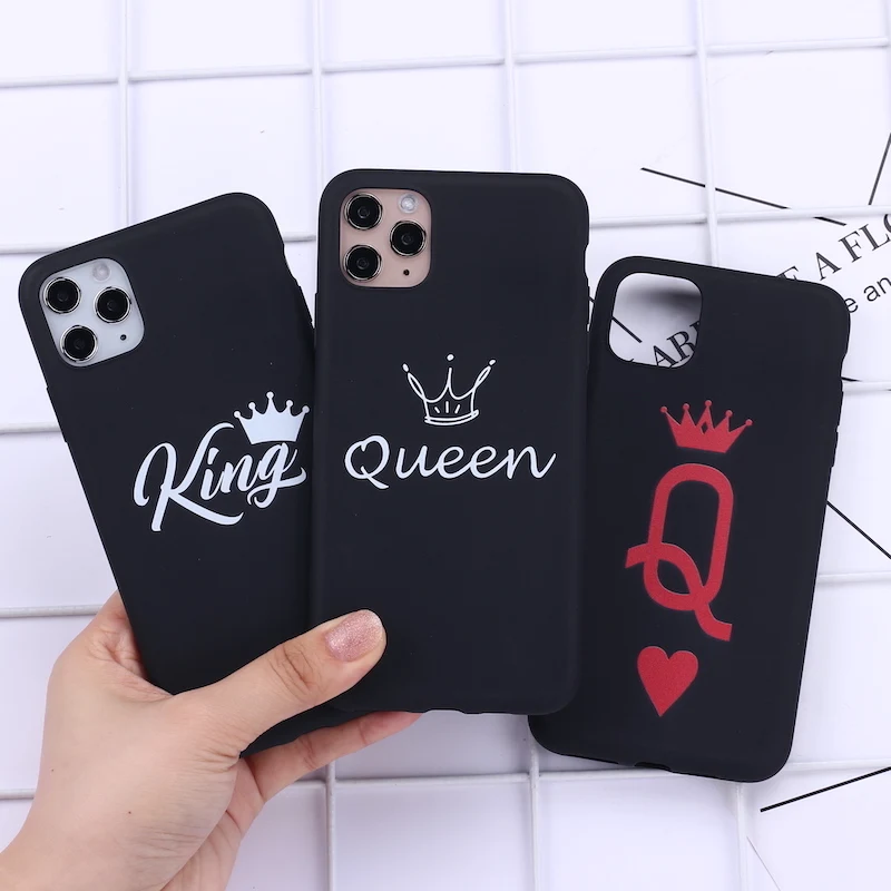 Роскошный чехол для телефона King Queen в стиле покера iPhone 12 11 Pro Max X XS XR 7 8 7Plus 8Plus 6S SE