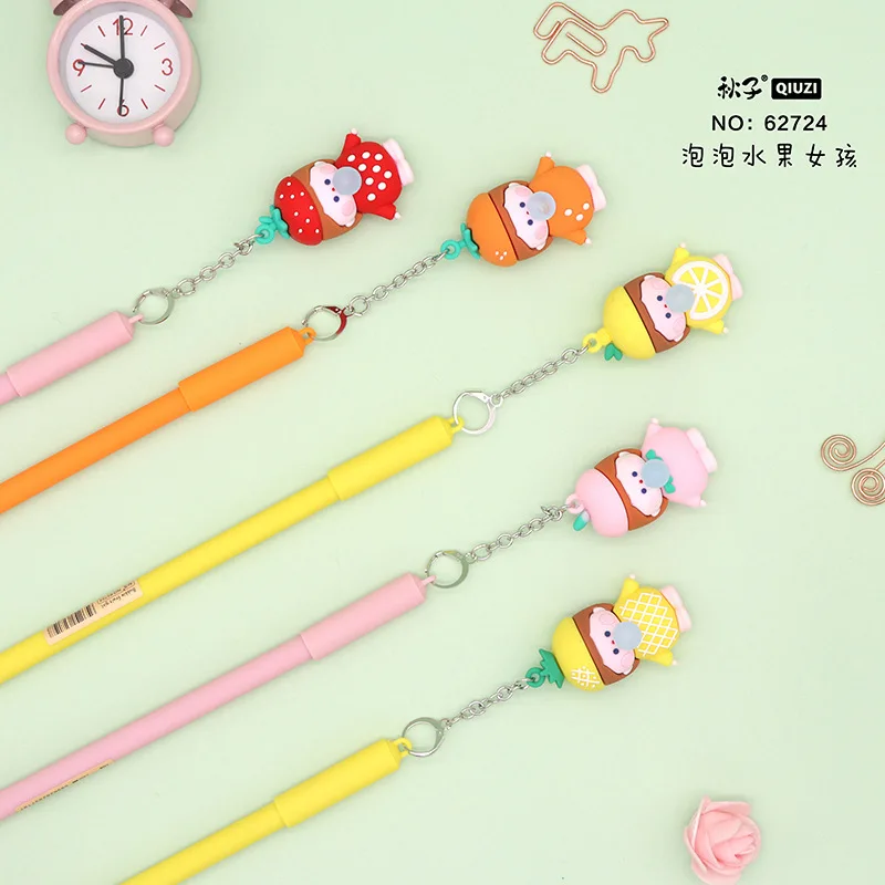 10pcs New Bubble Fruit Girl Pendant Neutral Pen Cute Cartoon Pendant Pen 0.5 Black Water Pen Wholesale Gel Pens
10pcs New Bubble Fruit Girl Pendant Neutral Pen Cute Cartoon Pendant Pen 0.5 Black Water Pen Wholesale Gel Pens