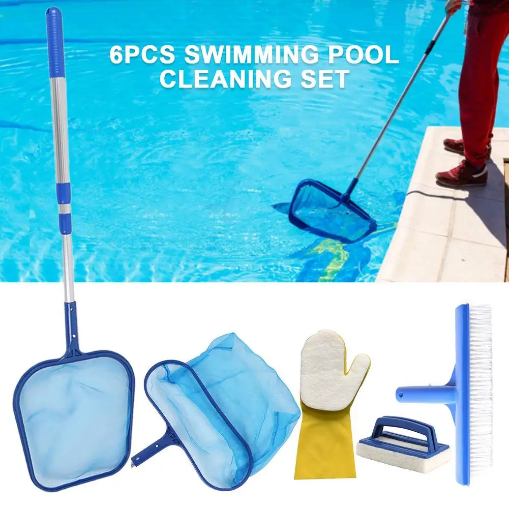 6PCS Swimming Pool Cleaning Net Set Aluminum Pole Water Fishing Net With Brush Leaf Net Fine Mesh Pools Spas Hot Tub Skimmer
6PCS Swimming Pool Cleaning Net Set Aluminum Pole Water Fishing Net With Brush Leaf Net Fine Mesh Pools Spas Hot Tub Skimmer