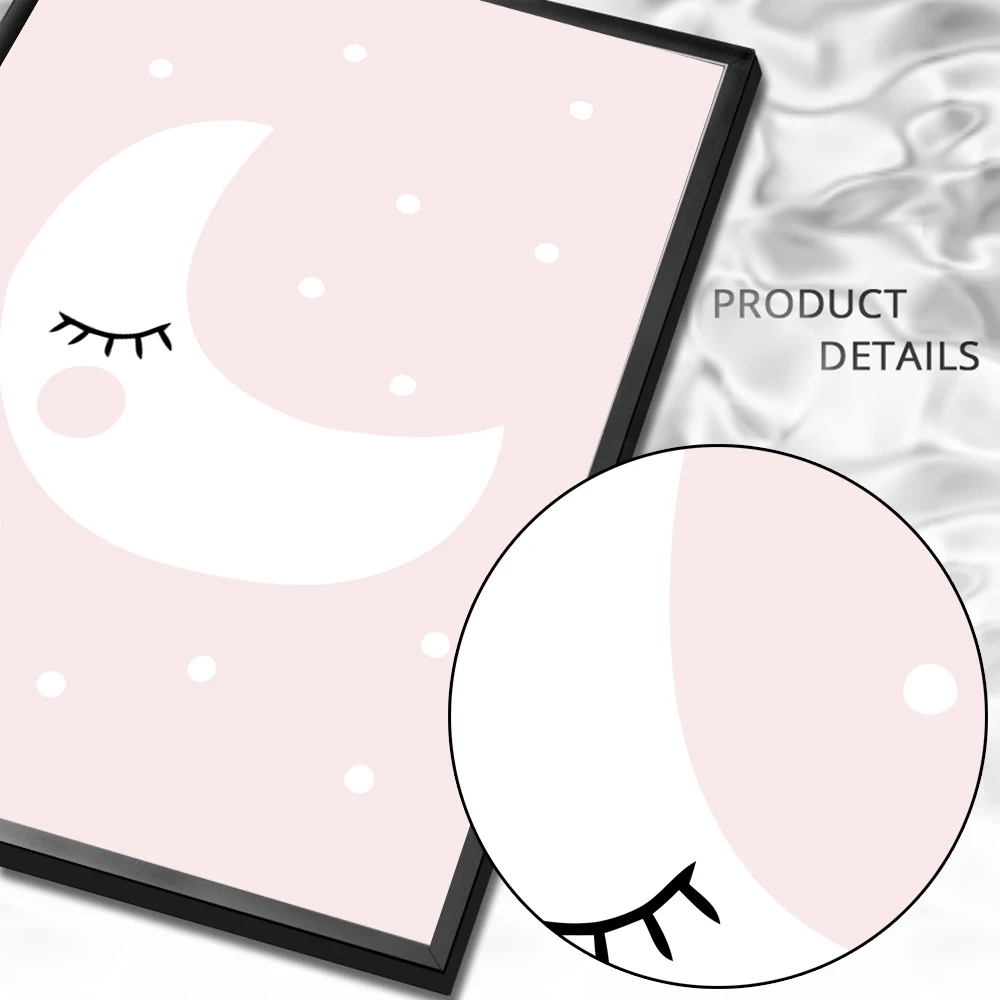 Pink Cloud Star Moon Cartoon Canvas Painting Nursery Wall Art Posters and Prints Pictures for Baby Room Home Decoration Unframed
Pink Cloud Star Moon Cartoon Canvas Painting Nursery Wall Art Posters and Prints Pictures for Baby Room Home Decoration Unframed