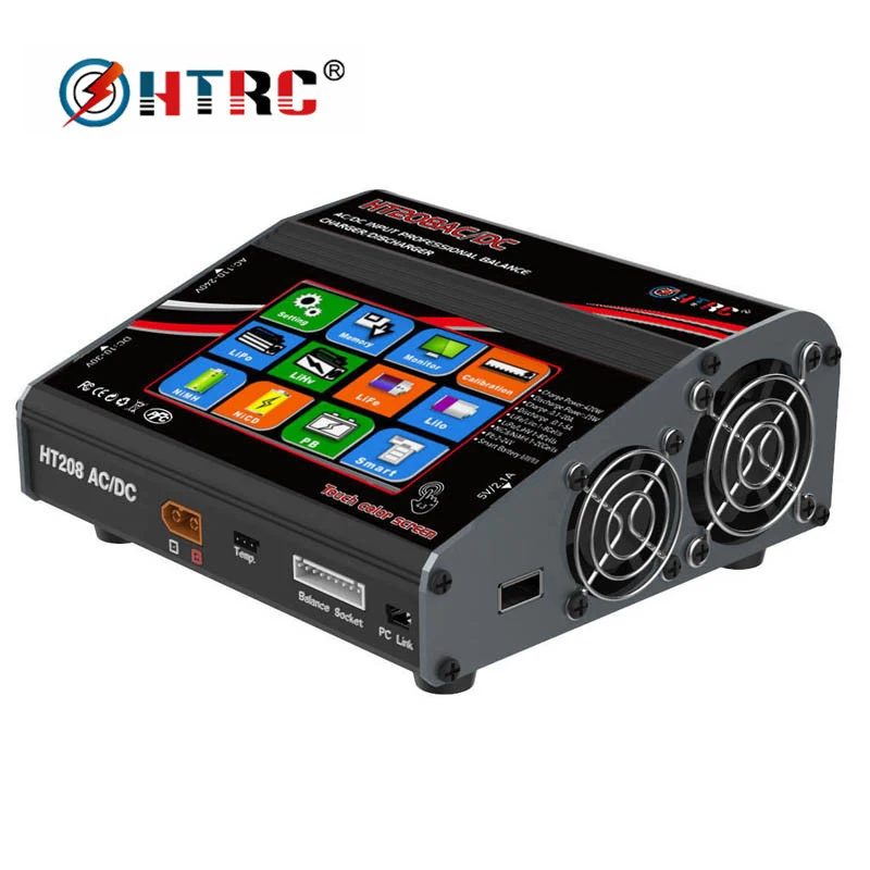 HTRC HT208 AC/DC 4 3 "цветной сенсорный ЖК экран 420 Вт 20A RC балансирующее зарядное