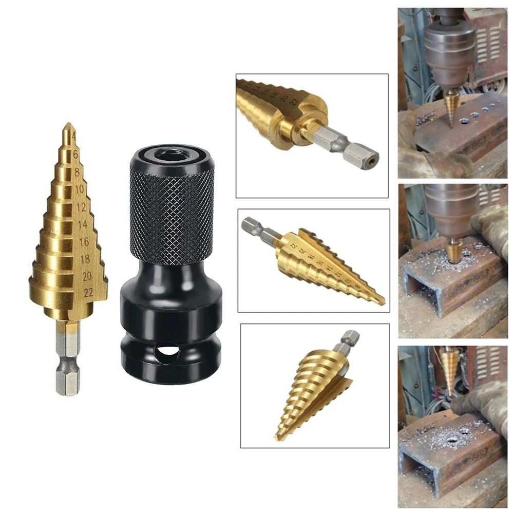 One Set HSS4241 Drill Bit 4-22mm HSS 4241 Hex Titanio Cono 1/2"-1/4" Hexagon Handle Power Tools Accessories
One Set HSS4241 Drill Bit 4-22mm HSS 4241 Hex Titanio Cono 1/2"-1/4" Hexagon Handle Power Tools Accessories