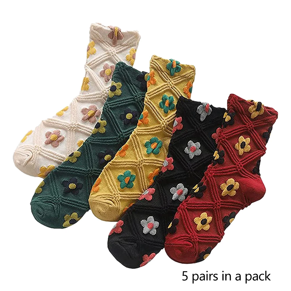 5 Pairs/bag Women Nordic Flower Socks for Girls Vintage Ethnic Floral Fashion Diamond Shape Cotton Socks
5 Pairs/bag Women Nordic Flower Socks for Girls Vintage Ethnic Floral Fashion Diamond Shape Cotton Socks