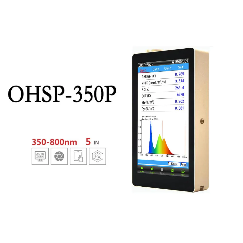 hopoocolor handheld spectrometer OHSP-350P 350-800 nm grow light and plant lamp tester meter plant lamp light analyzer tester
hopoocolor handheld spectrometer OHSP-350P 350-800 nm grow light and plant lamp tester meter plant lamp light analyzer tester