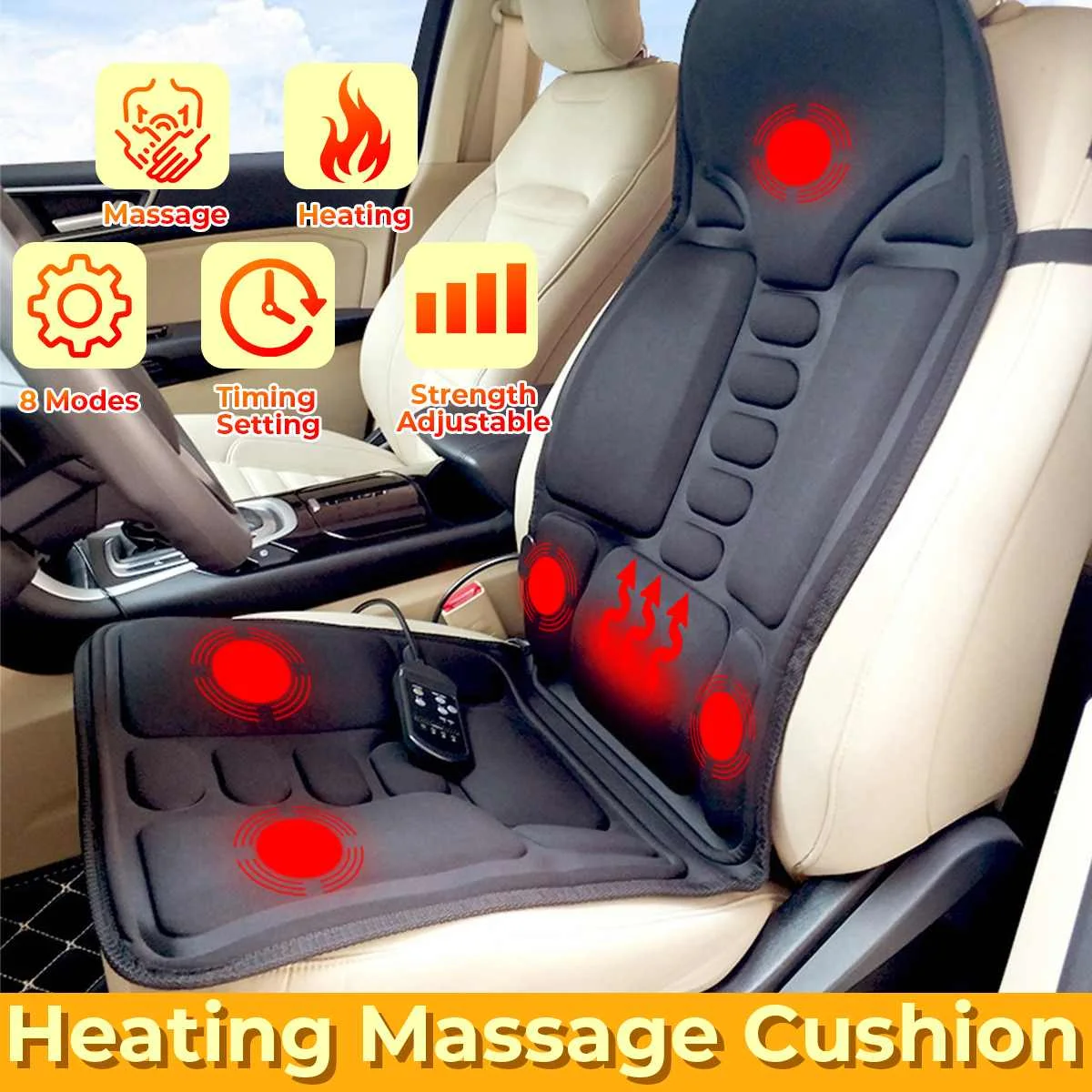 Electric Portable Heating Vibrating Back Massager Chair In Cushion Car Home Office Lumbar Neck Mattress Pain Relief
Electric Portable Heating Vibrating Back Massager Chair In Cushion Car Home Office Lumbar Neck Mattress Pain Relief