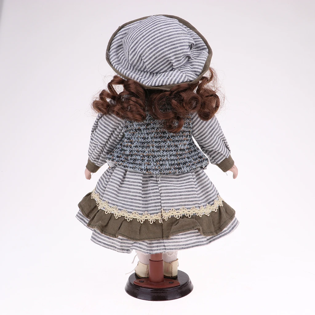 30cm Lovely Porcelain Girl Doll with Clothes Gray & Stand Home Display Decor Gift
30cm Lovely Porcelain Girl Doll with Clothes Gray & Stand Home Display Decor Gift