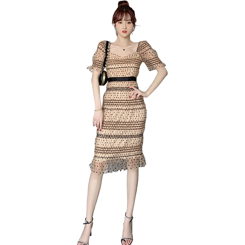 Print Polka Dot Casual Elegant Mesh Dresses for Women Summer 2020 New Corset Short Sleeve Bodycon Dress Women Midi Wrap Dress
Print Polka Dot Casual Elegant Mesh Dresses for Women Summer 2020 New Corset Short Sleeve Bodycon Dress Women Midi Wrap Dress