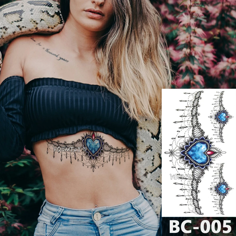 1 Sheet Chest Body Tattoo Temporary Waterproof Jewelry Star moon bow lace pattern Decal Waist Art Tattoo Sticker for Women
1 Sheet Chest Body Tattoo Temporary Waterproof Jewelry Star moon bow lace pattern Decal Waist Art Tattoo Sticker for Women
