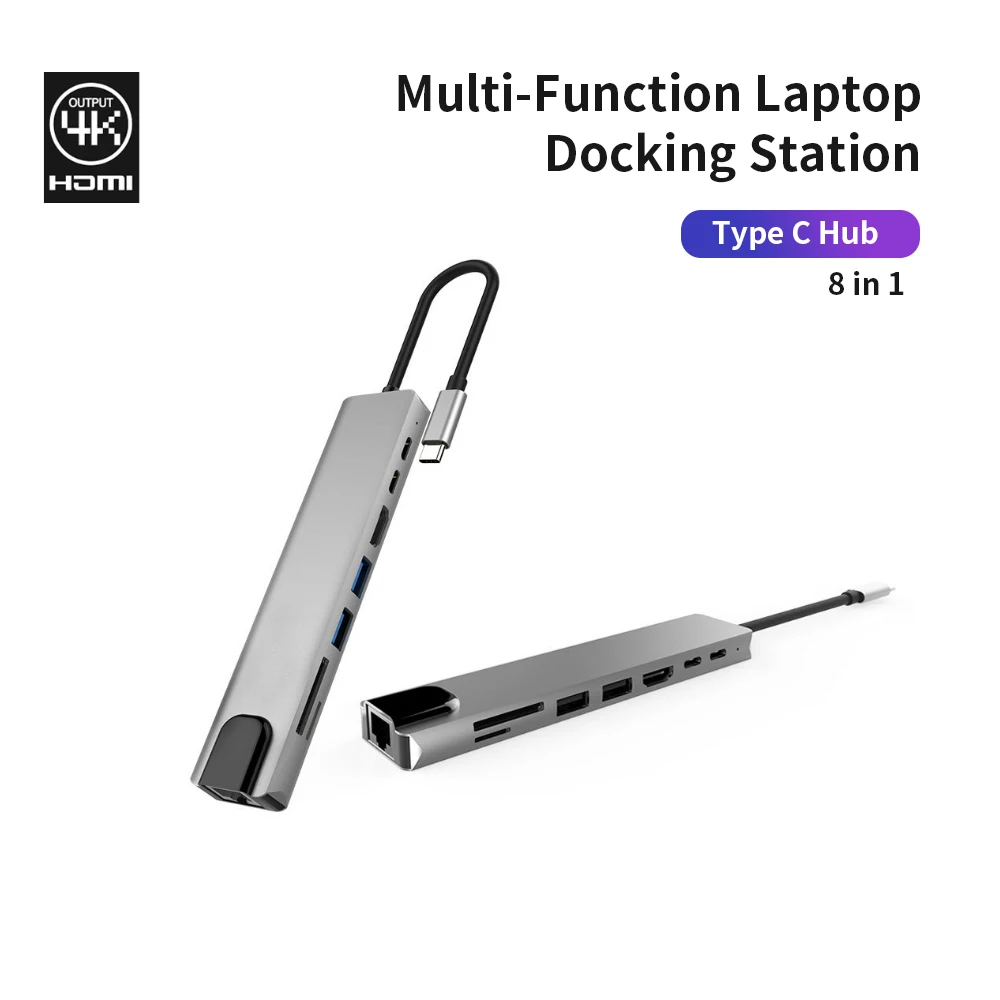 USB HUB C HUB Multi-function Laptop Docking Station Converter Type-C to PD/USB*2/HDTV/Type-C/SD/TF/RJ45 Adapter for PC Laptop
USB HUB C HUB Multi-function Laptop Docking Station Converter Type-C to PD/USB*2/HDTV/Type-C/SD/TF/RJ45 Adapter for PC Laptop