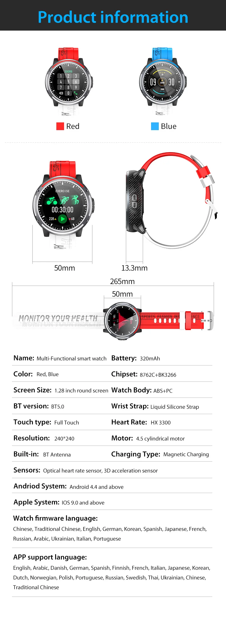 HopoFit Smart Watch Men Women Bluetooth Call Fitness Bracelet Blood Pressure Montre Connecte Homme for Android IOS
HopoFit Smart Watch Men Women Bluetooth Call Fitness Bracelet Blood Pressure Montre Connecte Homme for Android IOS