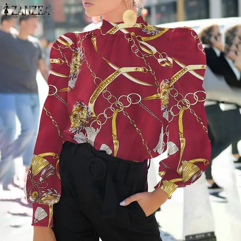 ZANZEA Spring Vintage Floral Shirt Fashion Women Chain Printed Blouse Casual Long Puff Sleeve Work Blusas Oversize Tunic Tops
ZANZEA Spring Vintage Floral Shirt Fashion Women Chain Printed Blouse Casual Long Puff Sleeve Work Blusas Oversize Tunic Tops