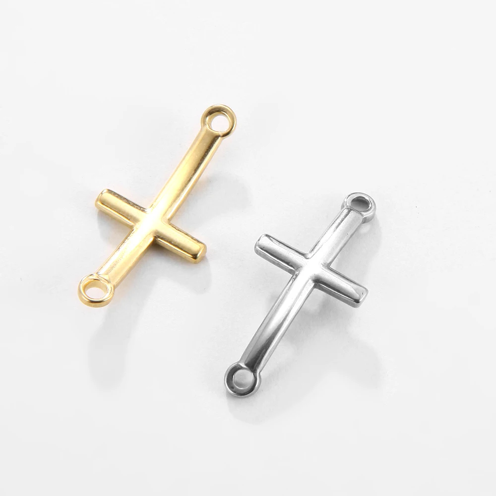 Dinicessa 5pcs/lot Stainless Steel Bending Double Hole Cross Pendant Connector Necklace Charm Bracelet Jewelry Making Supplies
Dinicessa 5pcs/lot Stainless Steel Bending Double Hole Cross Pendant Connector Necklace Charm Bracelet Jewelry Making Supplies