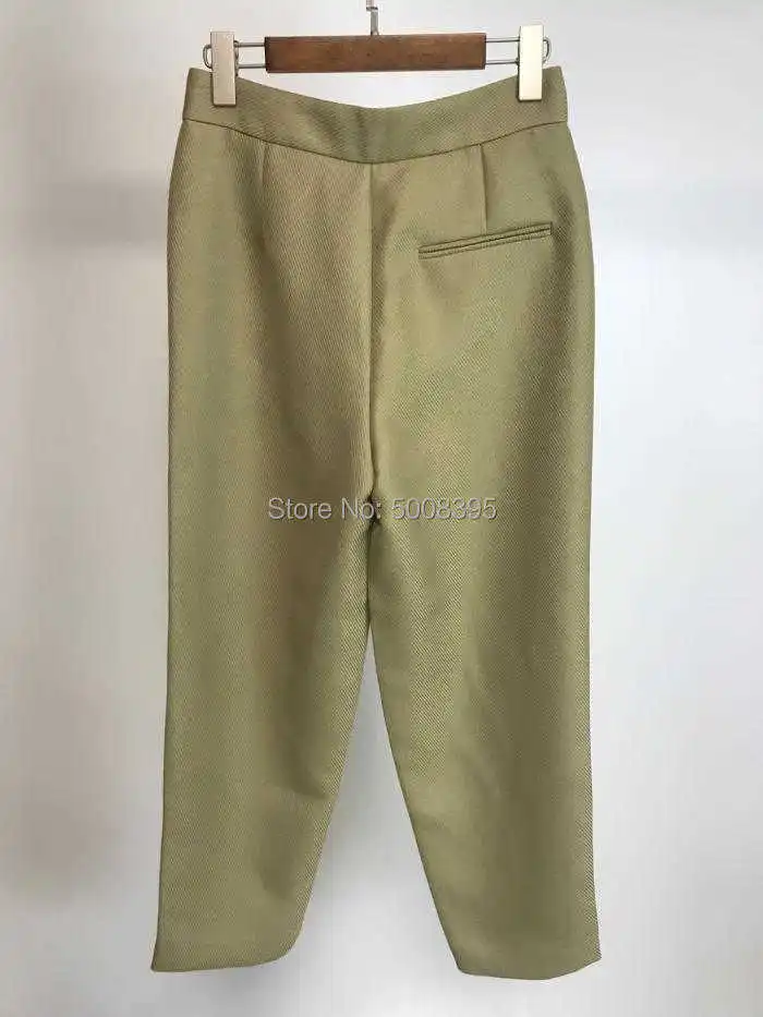 

Novara Trousers Moss Twisted Seam Woman cropped trouser rounded shape side pockets Fashion Twill Pants 2021 New