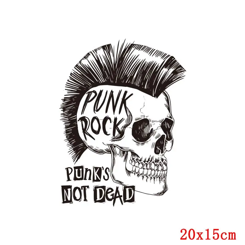 Prajna Punk Rocks утюжок на переноске черепа теплопередачи ПВХ Патчи для одежды Сделай