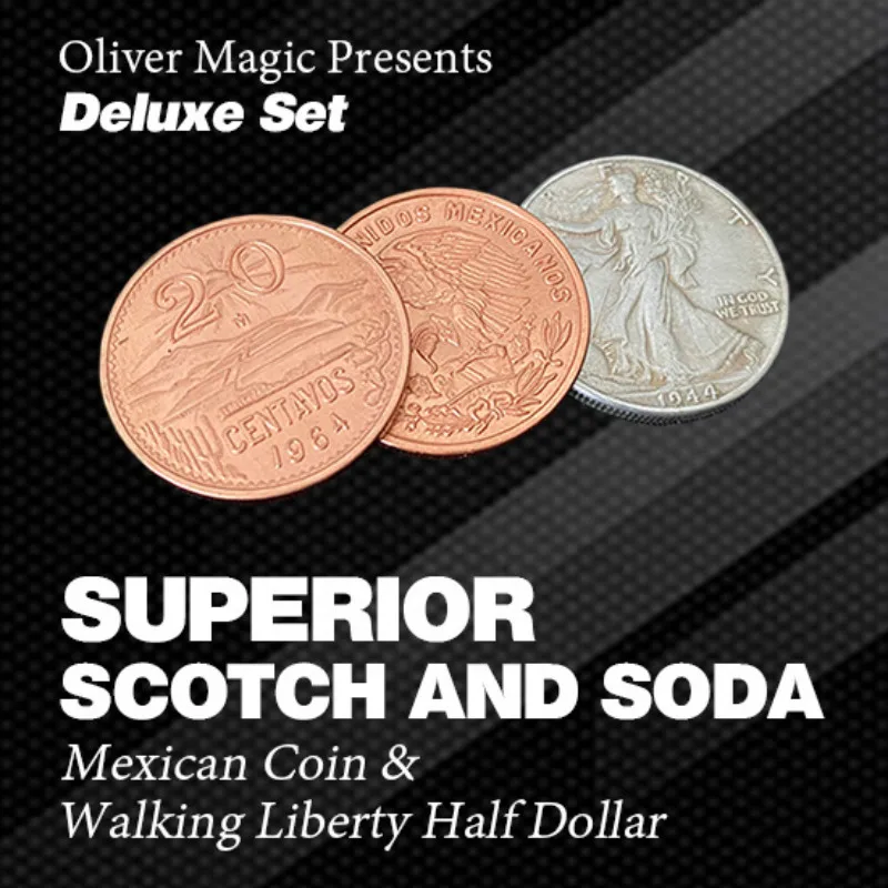 

Superior Scotch and Soda Mexican Deluxe Set Magic Tricks Double Locking Coins Vanishing Magia Gimmick Illusion Props Mentalism