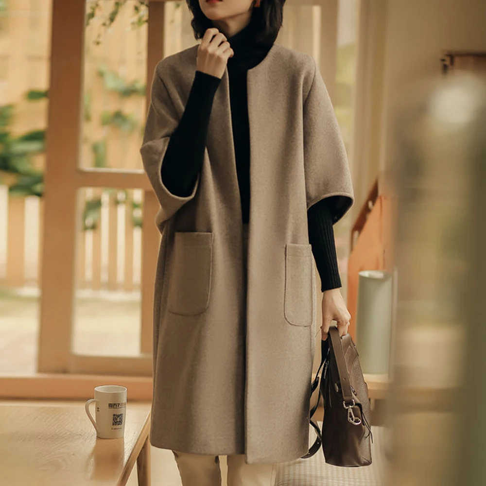 Korean Fashion Women Woolen Coat 2021 Winter New Female Loose Casual Mid-length Pocket Straight Overcoat Office Lady Outerwear
Korean Fashion Women Woolen Coat 2021 Winter New Female Loose Casual Mid-length Pocket Straight Overcoat Office Lady Outerwear