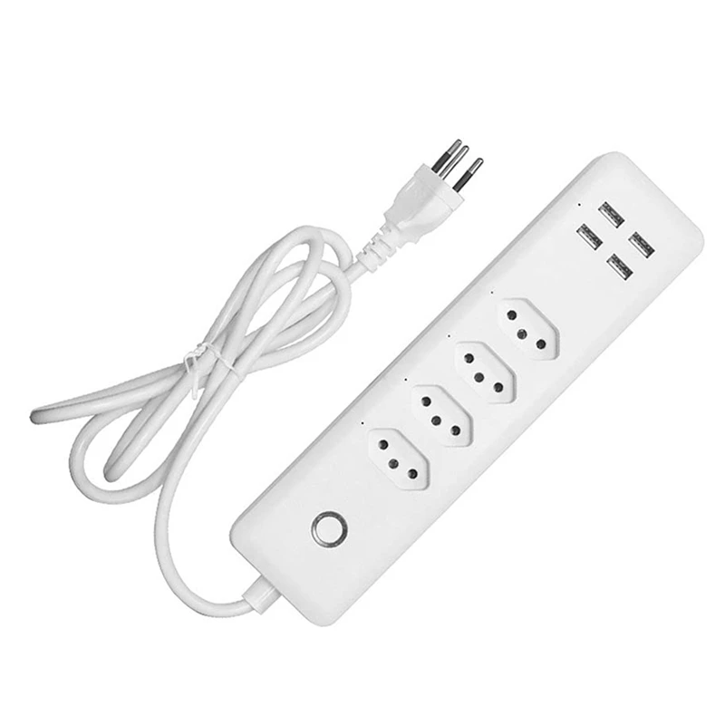 Бразильский смарт-удлинитель с Wi-Fi и 4 розетками, 4usb-порта, удлинитель 1,4 м, голосовые работы для Alexa, Google Home
Бразильский смарт-удлинитель с Wi-Fi и 4 розетками, 4usb-порта, удлинитель 1,4 м, голосовые работы для Alexa, Google Home