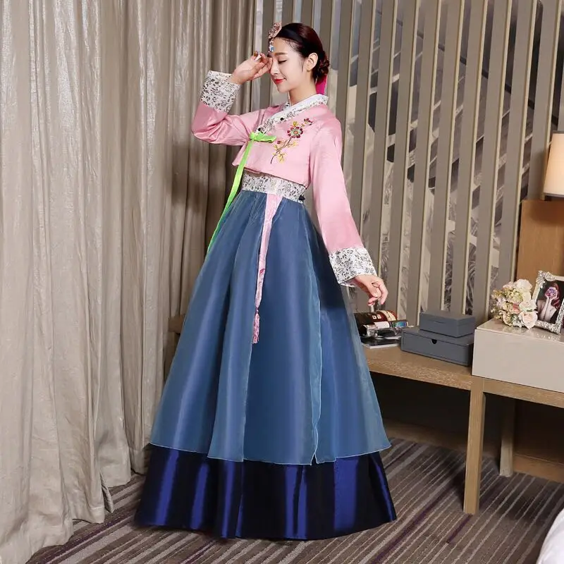 New Adult Embroidery Palace Korean Hanbok Dress Female Korean National Costume Wedding Minority Dance Performance Dress SL2071
New Adult Embroidery Palace Korean Hanbok Dress Female Korean National Costume Wedding Minority Dance Performance Dress SL2071
