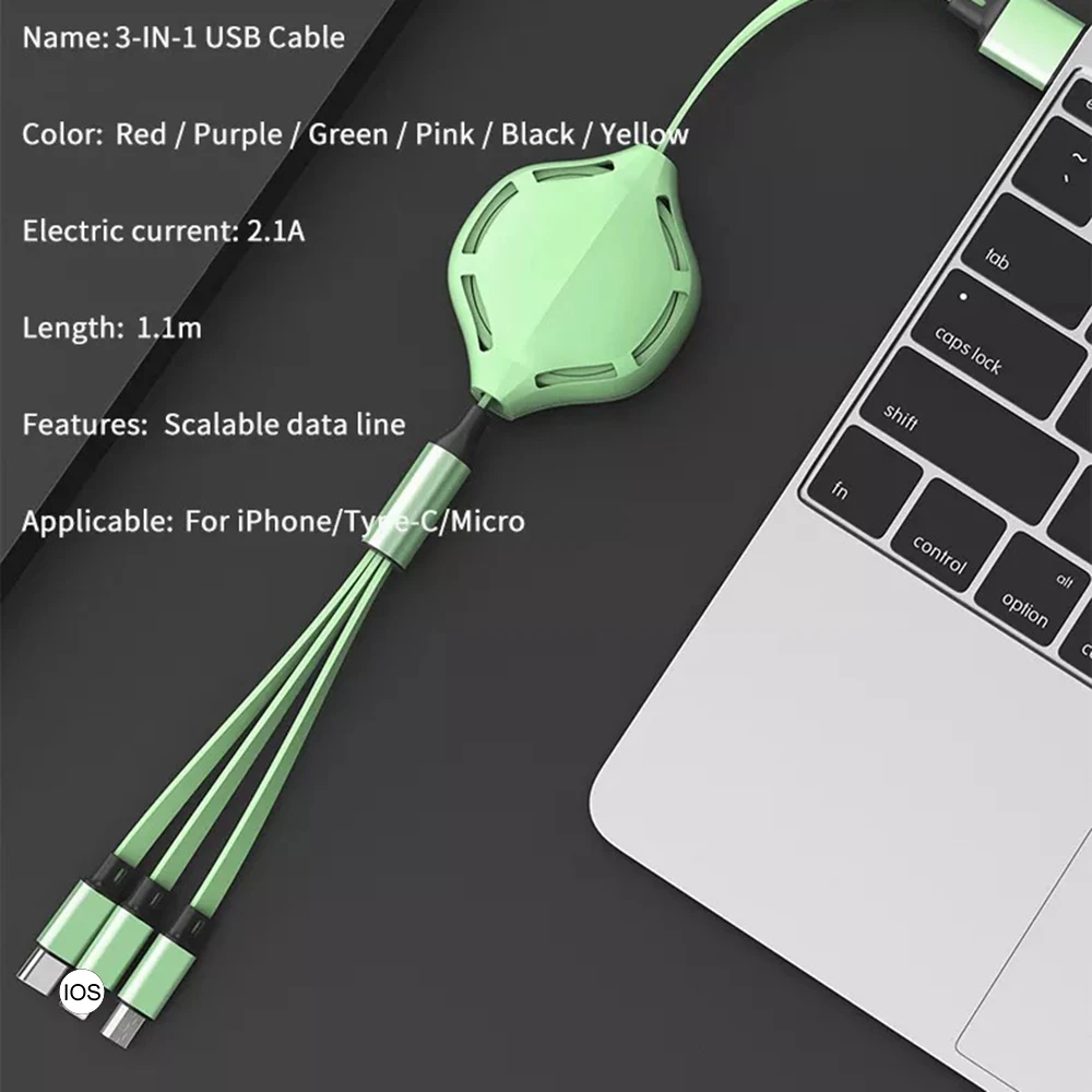 3 In 1 Charging Cable For Huawei Type C Micro USB Fast Charger Cable Retractable Charging Line For IPhone Android Adapter
3 In 1 Charging Cable For Huawei Type C Micro USB Fast Charger Cable Retractable Charging Line For IPhone Android Adapter