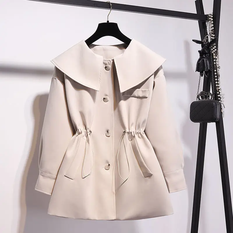 Women Trench Coat 2021 New Female Spring Autumn Windbreaker Ladies Coat Lady All-match Draw Back Trench Coat 4XL B707
Women Trench Coat 2021 New Female Spring Autumn Windbreaker Ladies Coat Lady All-match Draw Back Trench Coat 4XL B707