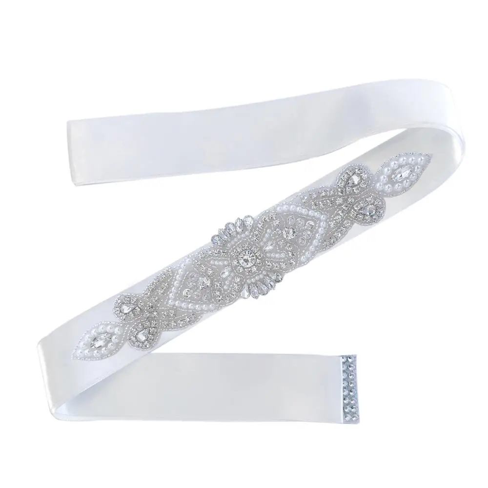 

Bridal Sash Rhinestone Applique Crystal Rhinestone Belt Trim Wedding Bride Tie Backs New Style