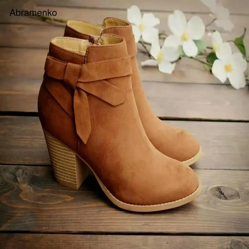 Shoes For Women Chunky Leather Women Ankle Boots Autumn Thick High Heel Martin Boots Zip Winter 4 Colors Shoes Boot Size 35-43
Shoes For Women Chunky Leather Women Ankle Boots Autumn Thick High Heel Martin Boots Zip Winter 4 Colors Shoes Boot Size 35-43