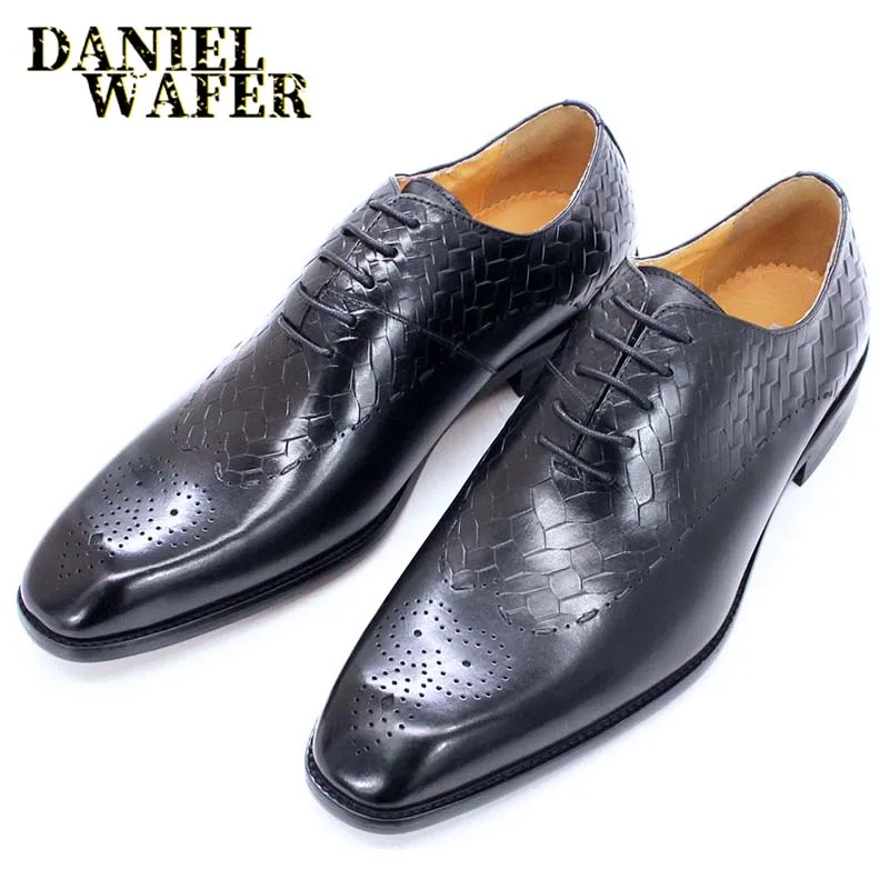 Luxury Men's Oxford Brogue Genuine Leather Shoes Black Brown Classic Lace up Elegant Men Dress Shoes Wedding Office Formal Shoes
Luxury Men's Oxford Brogue Genuine Leather Shoes Black Brown Classic Lace up Elegant Men Dress Shoes Wedding Office Formal Shoes