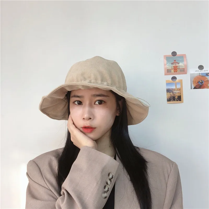 Corduroy Big Head Surrounded By Clouds Hat Female Spring and Autumn Thin Drawstring Wild Fisherman Hat Sweet Casual Panama Hat
Corduroy Big Head Surrounded By Clouds Hat Female Spring and Autumn Thin Drawstring Wild Fisherman Hat Sweet Casual Panama Hat