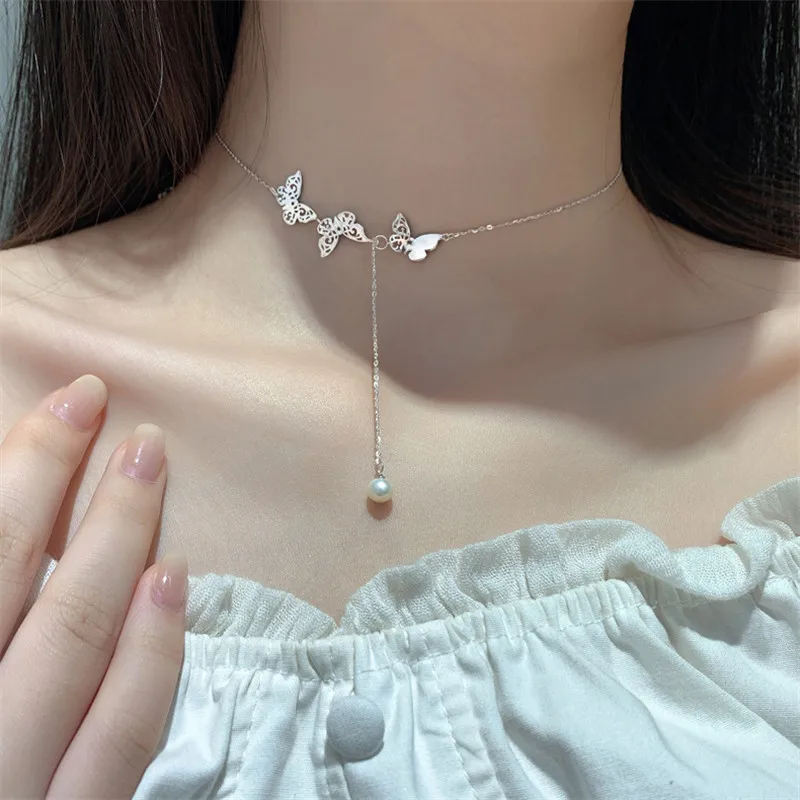 925 Sterling Silver Link Chain Tassel Butterfly Pendent Charm Necklace For Women Girls Party Jewelry dz052
925 Sterling Silver Link Chain Tassel Butterfly Pendent Charm Necklace For Women Girls Party Jewelry dz052