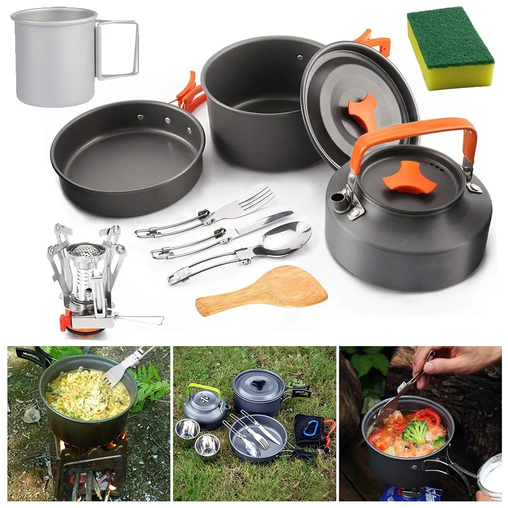 Outdoor Camping Tableware Set Cookware Utensil 1.1L Cooking Teapot Picnic Kettle Pot Frying Pan Kit Folding Cooking Set
Outdoor Camping Tableware Set Cookware Utensil 1.1L Cooking Teapot Picnic Kettle Pot Frying Pan Kit Folding Cooking Set