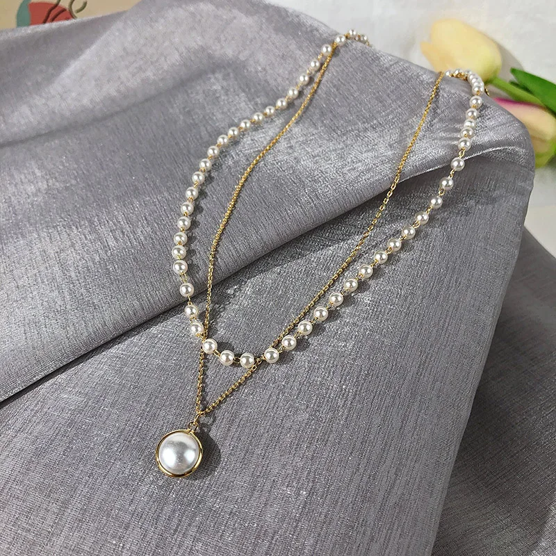 Fashion Kpop Pearl Choker Necklace Cute Double Layer Gold Silver Chain Pendant for Women Jewelry Girl Gift
Fashion Kpop Pearl Choker Necklace Cute Double Layer Gold Silver Chain Pendant for Women Jewelry Girl Gift
