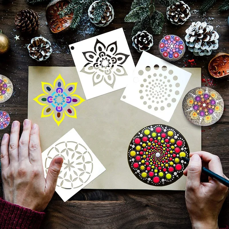 56 Pack Mandala Dot Painting Templates Stencils Perfect for DIY Rock Painting Art Projects 3.6X3.6 Inch 9X9 cm
56 Pack Mandala Dot Painting Templates Stencils Perfect for DIY Rock Painting Art Projects 3.6X3.6 Inch 9X9 cm