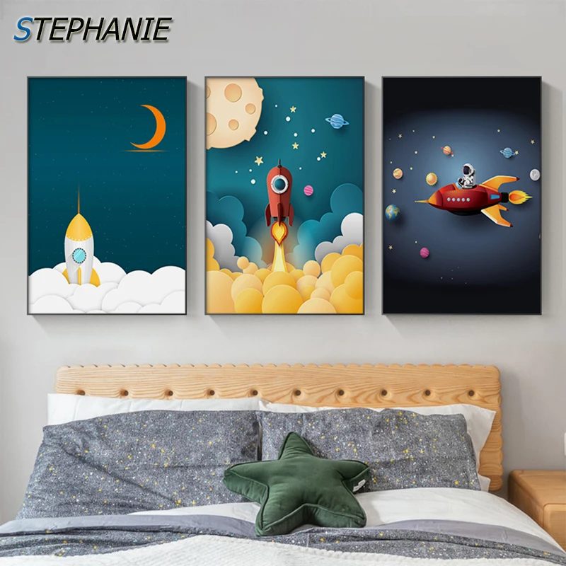 Cute Cartoon Astronaut Wall Painting Kid Room Decor Modern Pictures Canvas Art Poster and Print Home Decor Decoracion infantil
Cute Cartoon Astronaut Wall Painting Kid Room Decor Modern Pictures Canvas Art Poster and Print Home Decor Decoracion infantil