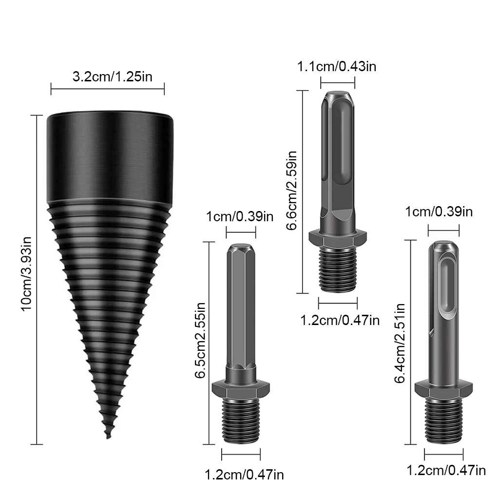 Wood Log Drill Bit Steel Firewood Splitter Wood Splitting Screw Cone Driver with Handles 42 Drill
Wood Log Drill Bit Steel Firewood Splitter Wood Splitting Screw Cone Driver with Handles 42 Drill