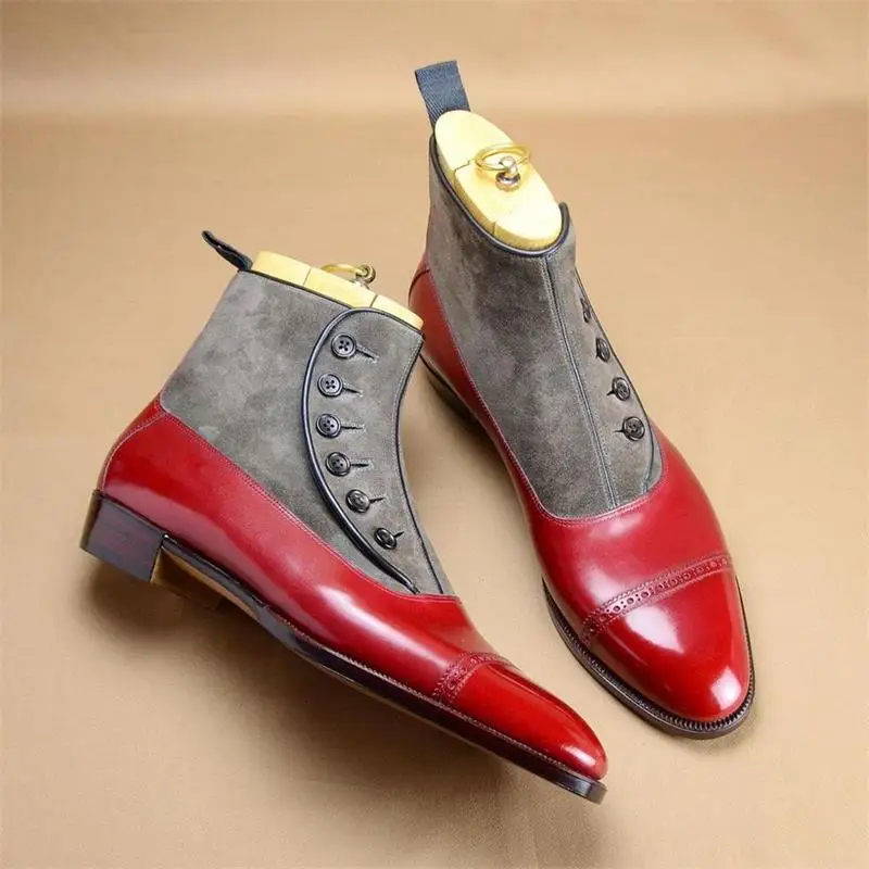 New Men Fashion Casual Gentleman All-match Dress Shoes Handmade PU Stitching Faux Suede Button Comfortable Short Boots HL665
New Men Fashion Casual Gentleman All-match Dress Shoes Handmade PU Stitching Faux Suede Button Comfortable Short Boots HL665